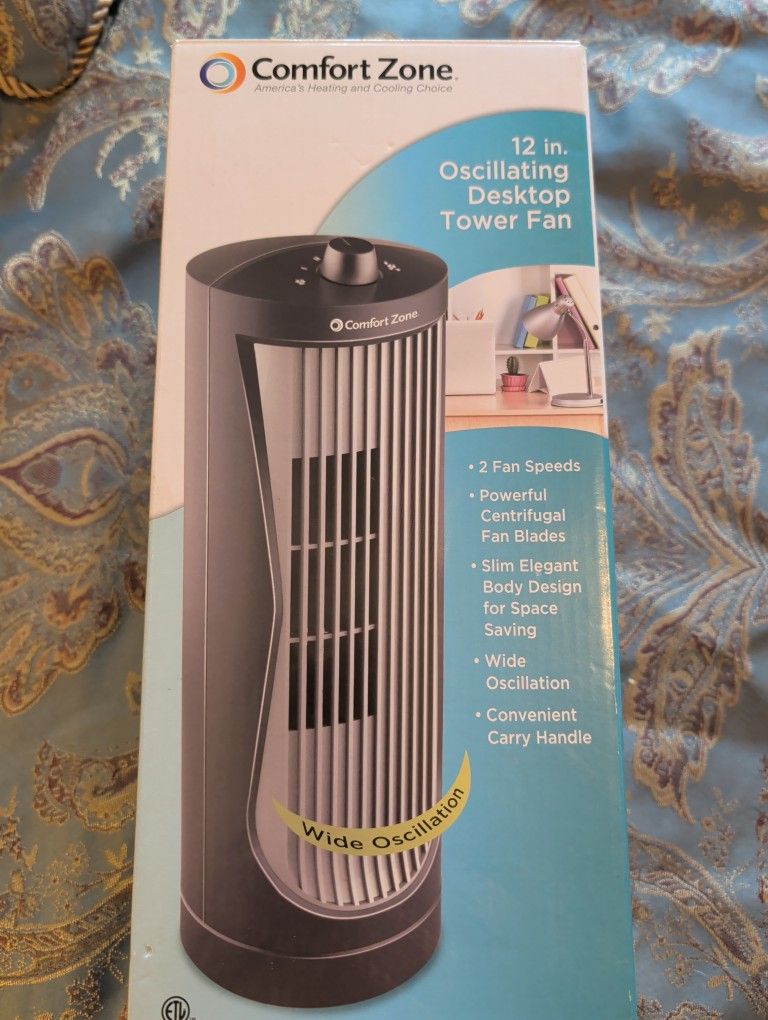Oscillating Desktop Tower Fan 12 In.