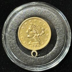 GOLD! 1904 $2.5 Gold Liberty 2015 Canadian Maple 1/10oz