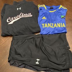 Men’s Size Large Ua Sweatpants , Hoodie And Adidas Shirt 