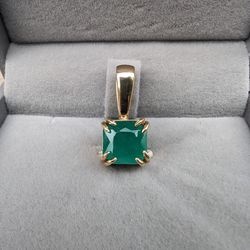 3.14 Carat Authentic Colombian Emerald 18k Gold Pendant