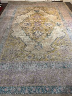 Large Distressed Medallion Area Rug