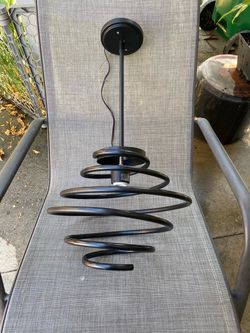 2 Black Spiral Coil Pendant Light Fixture