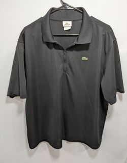 Mens Lacoste Sport 1/2 Zip Black Short Sleeve Polo Pullover Shirt Size 7
