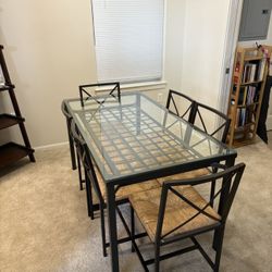 Glass Table & 6 Chairs •