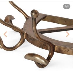 🌹💥🌹P9#10 $35 Comer Handcrafted Aluminum Wall Mounted Coat Rack, Antique Brass🌹