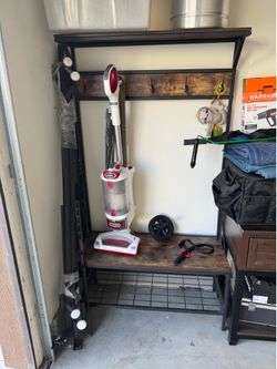 Hallway bench with hooks