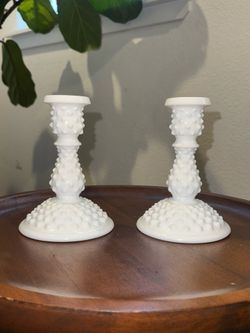 Fenton 6” Milk Glass Candle Holder