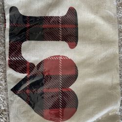 Happy Valentines Day Garden Flag Double Sided Vertical 12.5"x18",with Love Red Black Buffalo Plaid Thick Burlap Yard Banner for Anniversary Wedding Ho