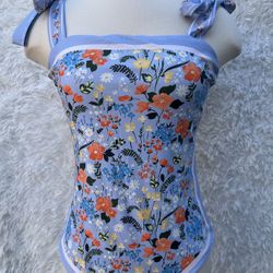 Floral One-Piece reversible Swimsuit size medium 