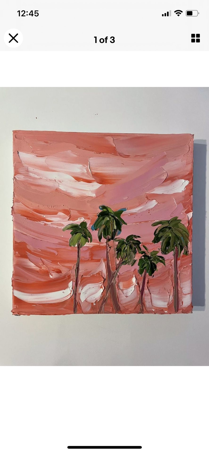 Pink Palm Trees Oil Painting 