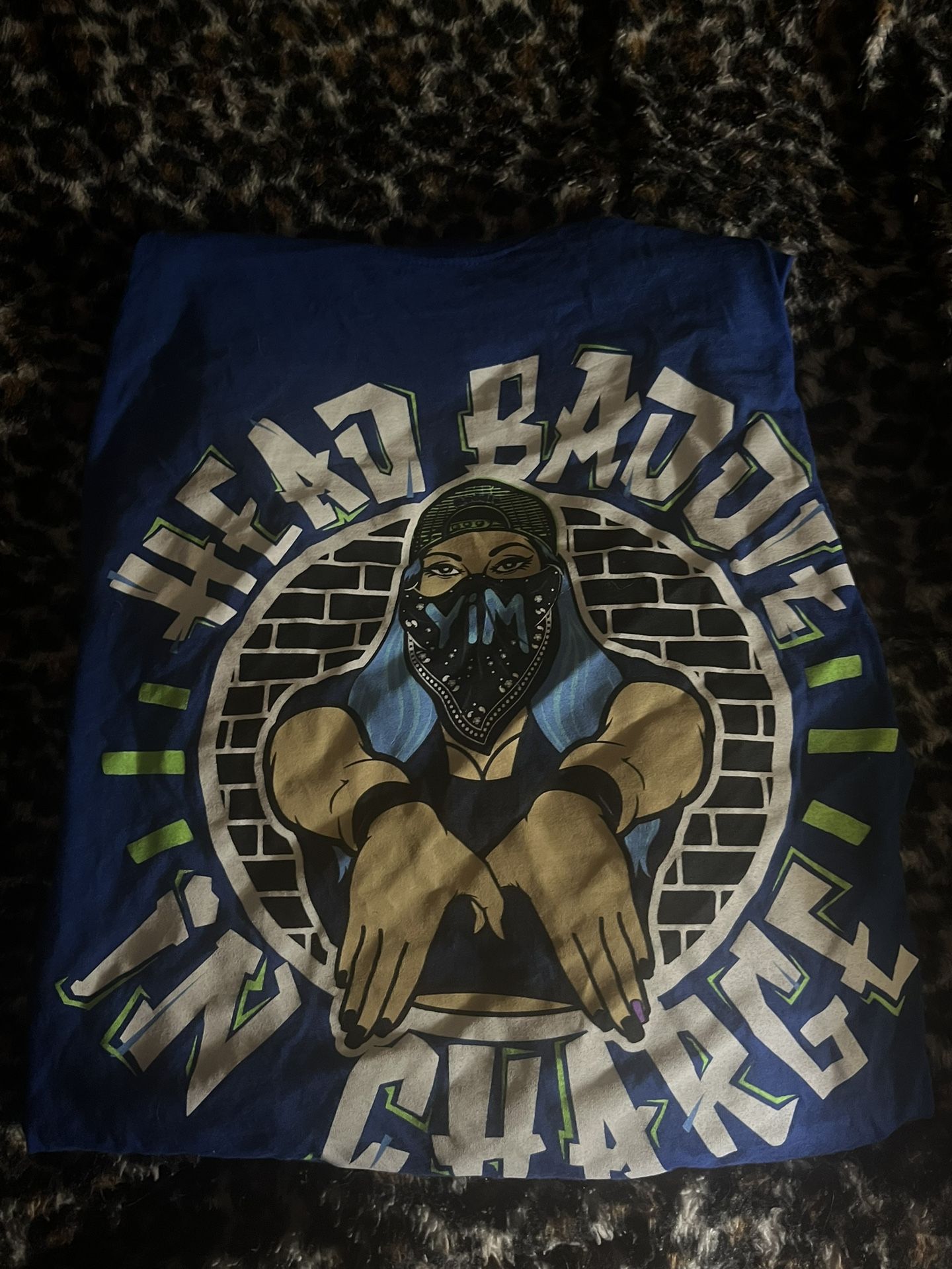 WWE Mia Yim Head Baddie in Charge HBIC Blue T-shirt XXL