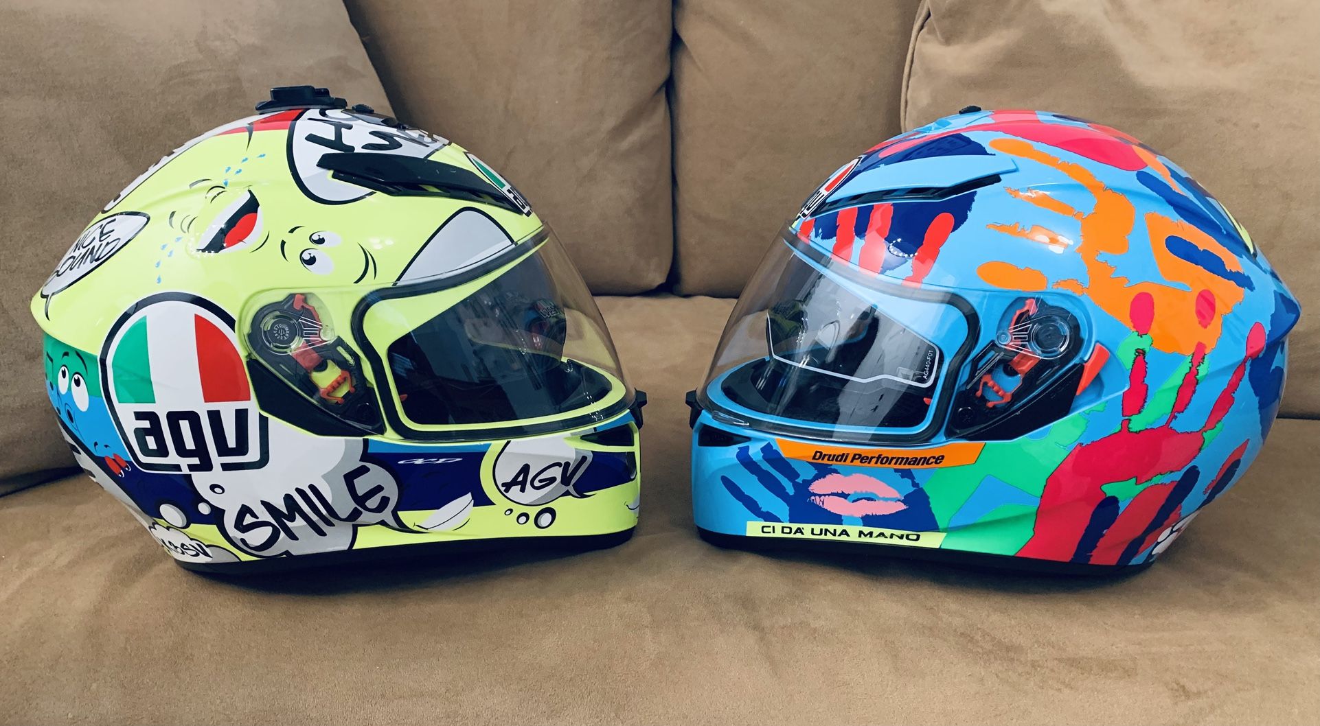 2 AGV K3 SV Misano Motorcycle Helmet ***W CARDO BLUETOOTH JBL***