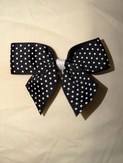 Black with white polka dots aesthetic bow