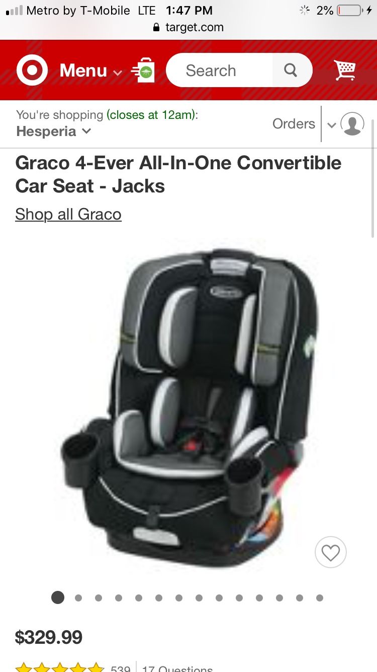 Graco 4ever car seat *new