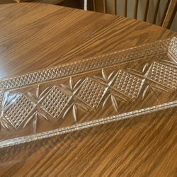 Vintage cut glass tray / Rolling Tray
