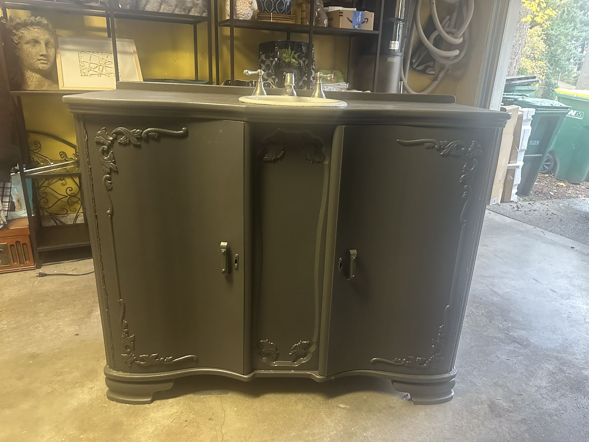 Antique bath cabinet.