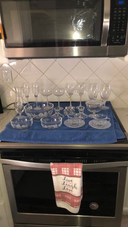 Avon Lead Crystal Hummingbird Complete Setting