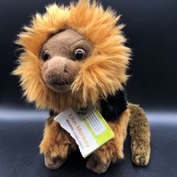 Lion Monkey Plush Stuffed NWT 8” World Wildlife Fund Primate Animal Zoo