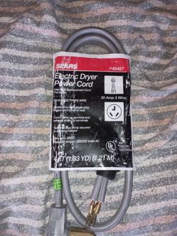 Sears Electric Dryer Power Cord 30 Amp 4FT
