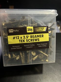 New #12 x2.5” Reamer tell screes 286pc