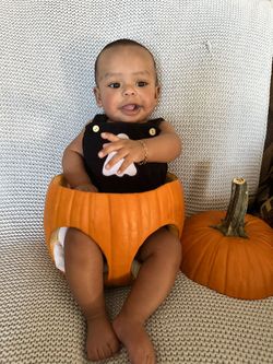 Carved Large Pumpkin For Baby Pic