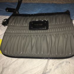NWT Nine West Show Stopper Clutch Wristlet Purse Grey Faux Leather Holiday Dress