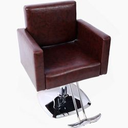 NEW Brown Salon Chair for Hair Stylist Barber 360 Degree Swivel with Heavy Duty Hydraulic Pump, Max Load Weight 330 lbs