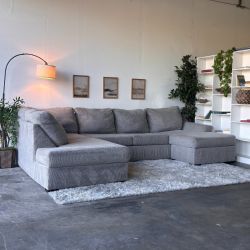 Gray Broyhill Sectional with Double Chaise - Delivery Included