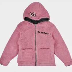 Kuromi & My Melody Reversible Sherpa Jacket Size L 