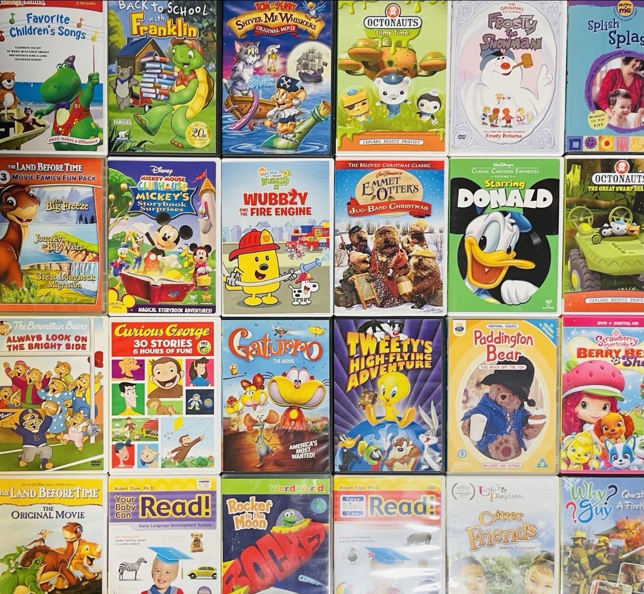 50 Random Kids / Toddlers Animated Cartoons /Movies & Educational DVDs