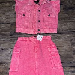 Fashion Nova Girls 2 Piece Skirt Set 