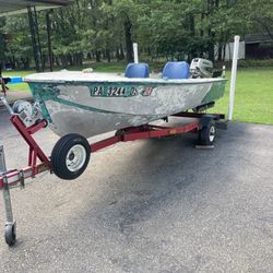 1981 Sears Fisher aluminum 14 ft boat