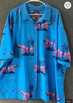 Retro Rifle 4XL The Palm Button Down Shirt Hawaiian
