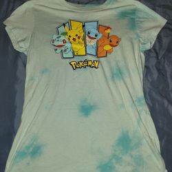 Blue Tye Dye Pokemon First Gen Starter Shirt