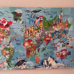 World Map Canvas Wall Art