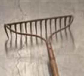 Vintage Garden Hard Rake/Fork  with Wooden Handle