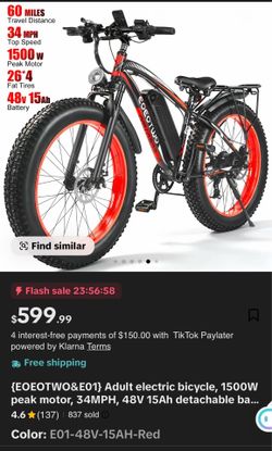 New in box 1500W High-Performance Adult Electric Bicycle – Fast & Powerful!