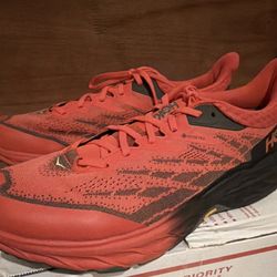 Men's 11.5 D - Hoka One One Speedgoat 5 GORE-TEX Fiesta Thyme Red Black - NEW