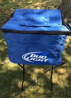 Bud light cooler with stand