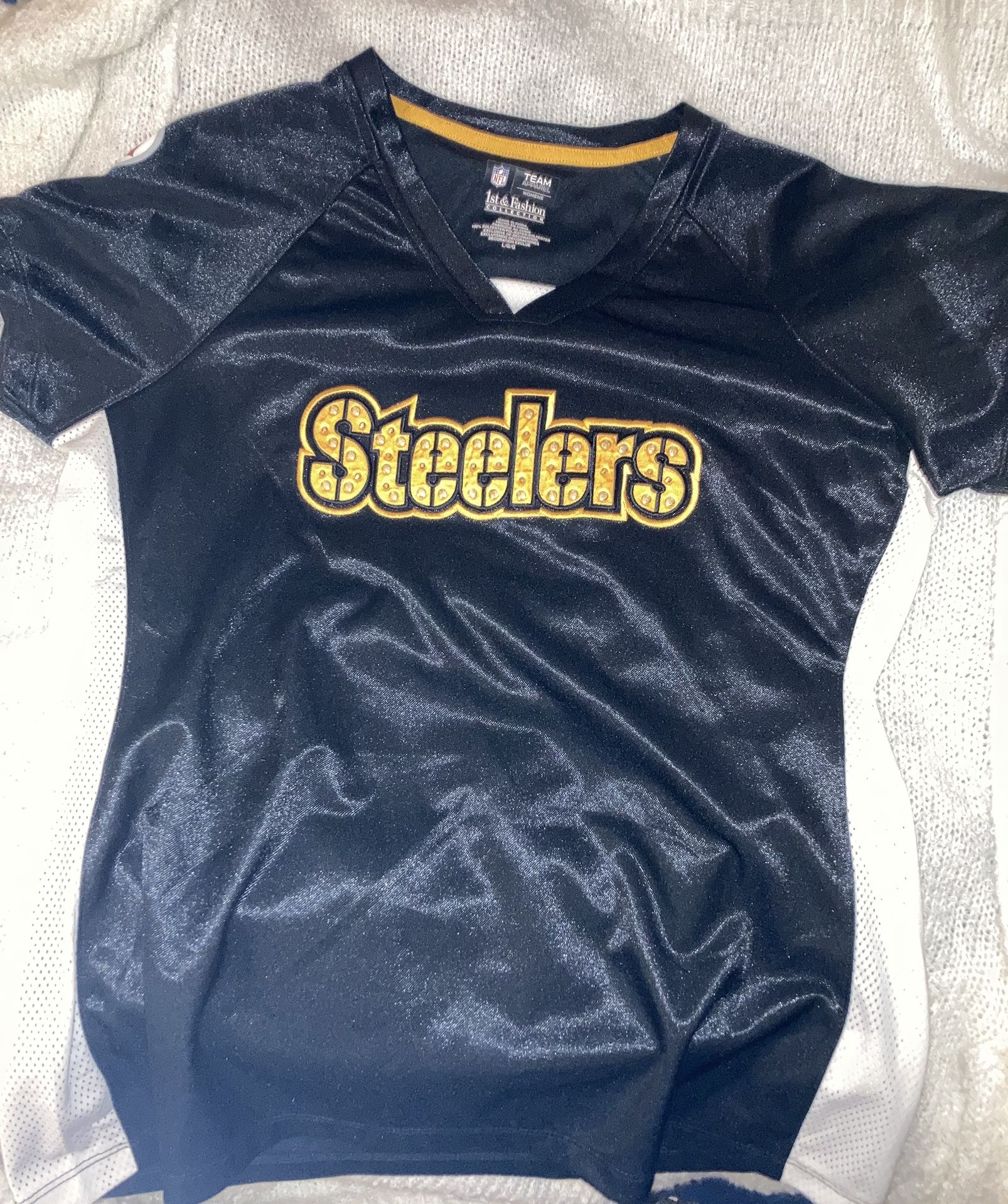 NFL 1st & Fashion Women's Pittsburgh Steelers Jersey Top Size L