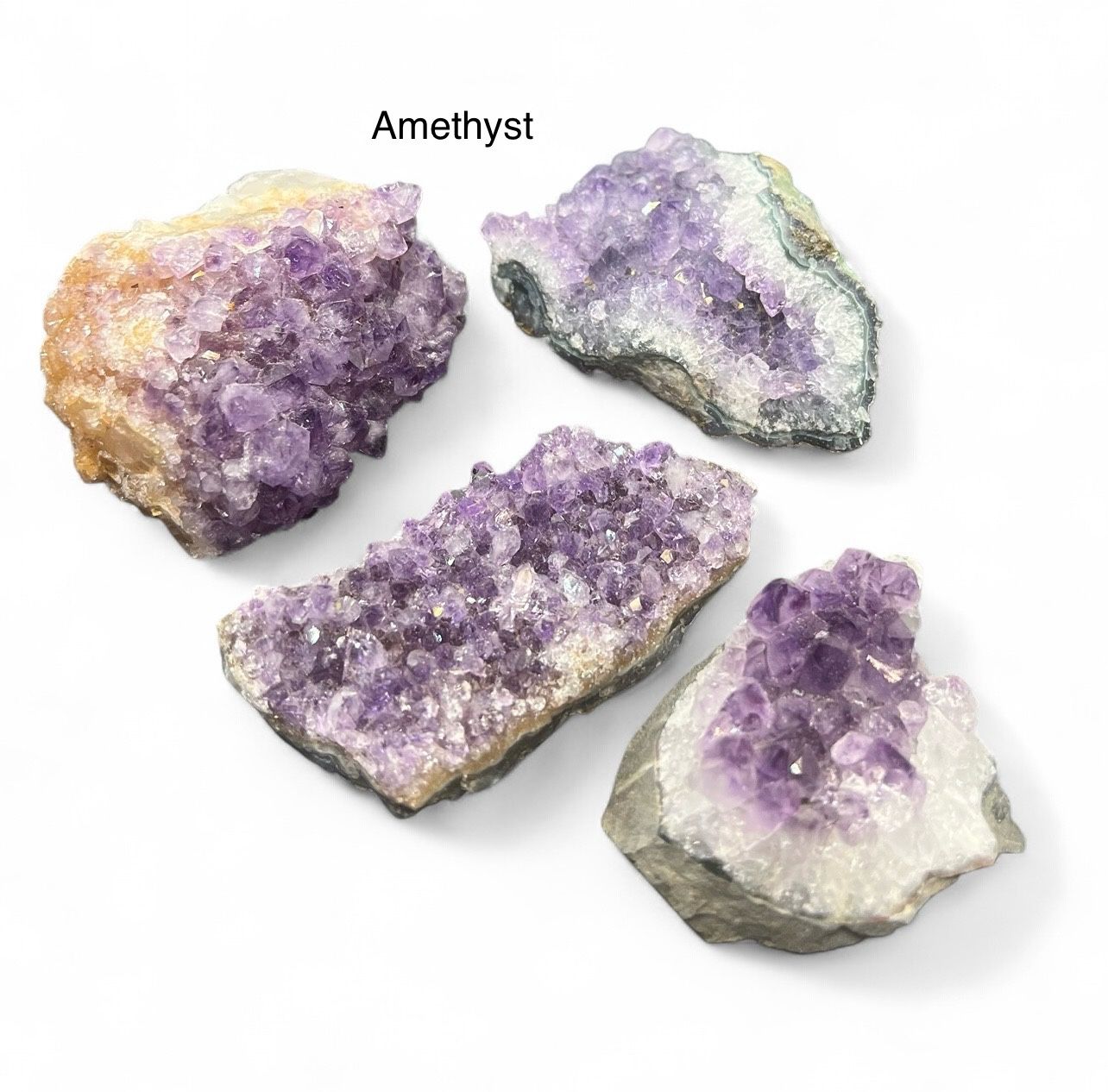Amethyst Genuine Stone Crystal Cluster from Uruguay 4pcs 243g Total