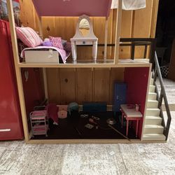 American Girl Doll House With Lots Of Stuff Inside