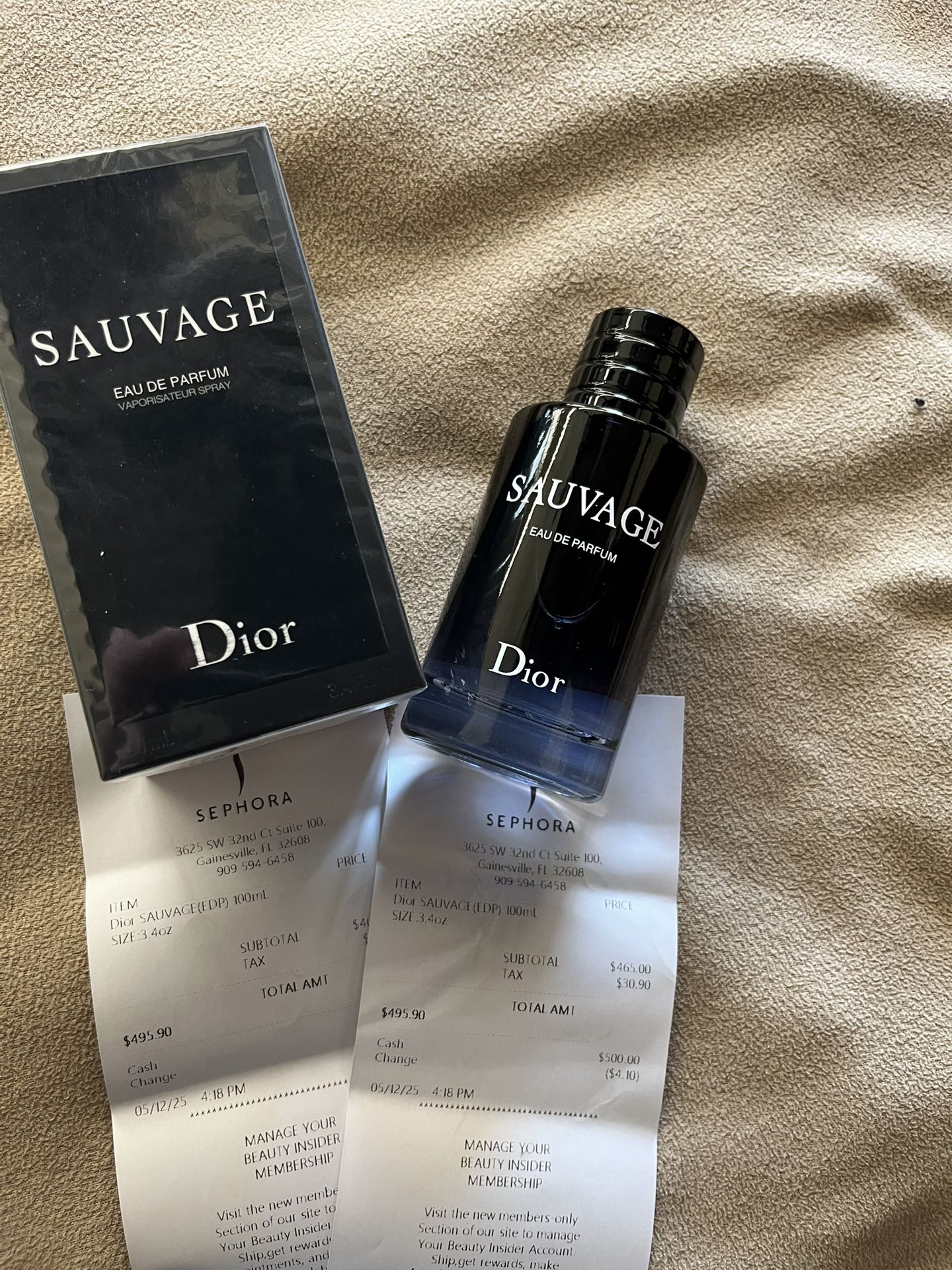 Dior Sauvage Eu De Parfum 100 ML Sealed In Box With Sephora Tags And Receipts 