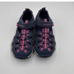 Merrell Waterproof Sandals Girls Size 13 Y Blue/ Pink Grip Athletic Comfort