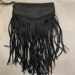 Black Fringe Clutch Purse