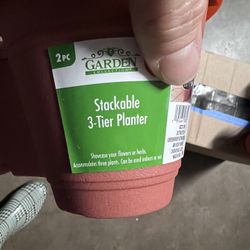 New Stackable 3-Tier Planters In  various colors (total planters is 12)