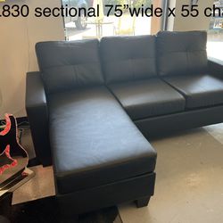 New Black Reversible Sectional K Furniture And More 