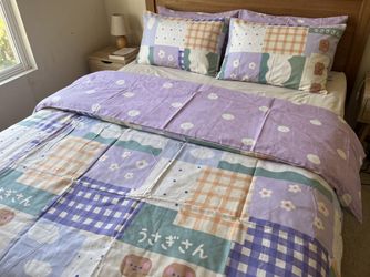 Purple Bears Duvet Set-Soft w/2 Pillowcases Queen