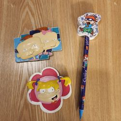 Vintage 1990s Viacom Rugrats Magnets and Pencil