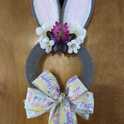 Handmade bunny wreath